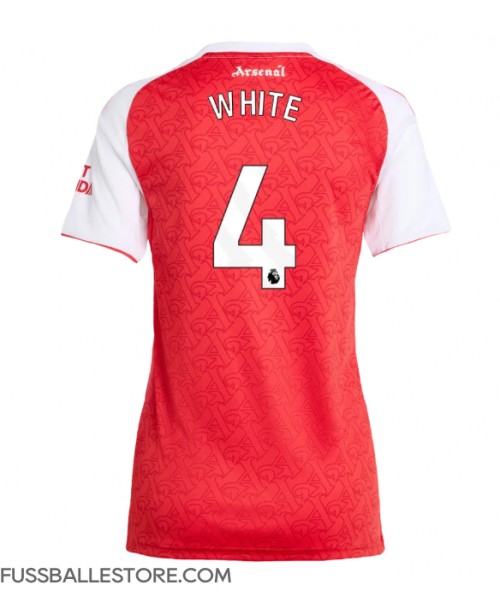 Günstige Arsenal Ben White #4 Heimtrikot Damen 2025-26 Kurzarm Günstige Arsenal Ben White #4 Heimtrikot Damen 2025-26 Kurzarm